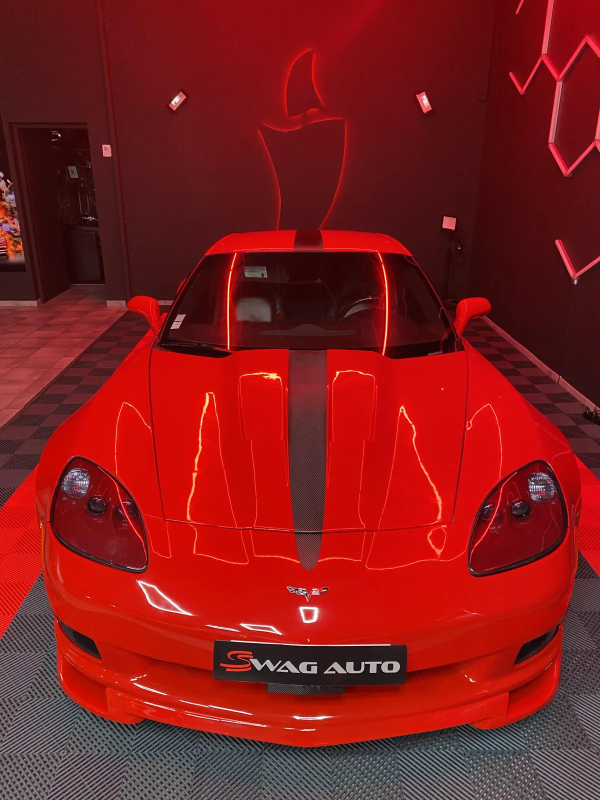 Corvette C6 rouge — protection céramique Swag Auto Nancy