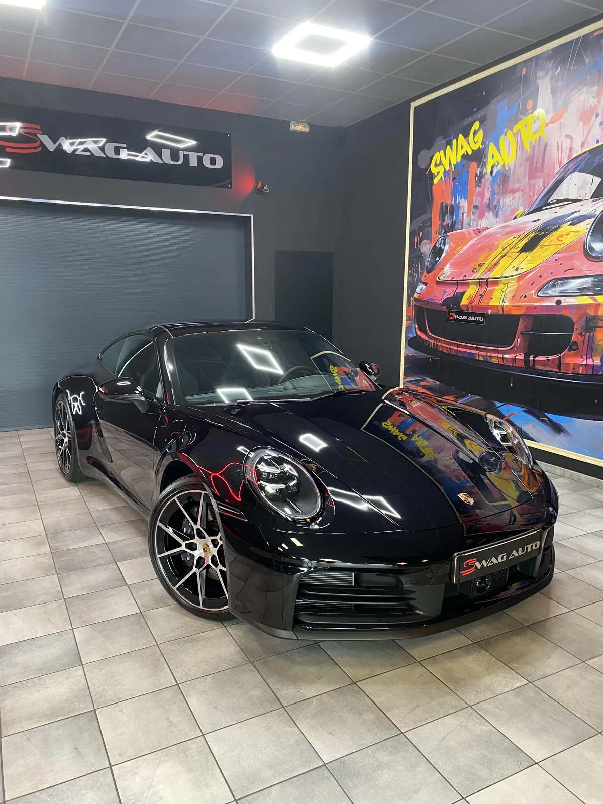 Porsche 911 noir — protection céramique Swag Auto Nancy